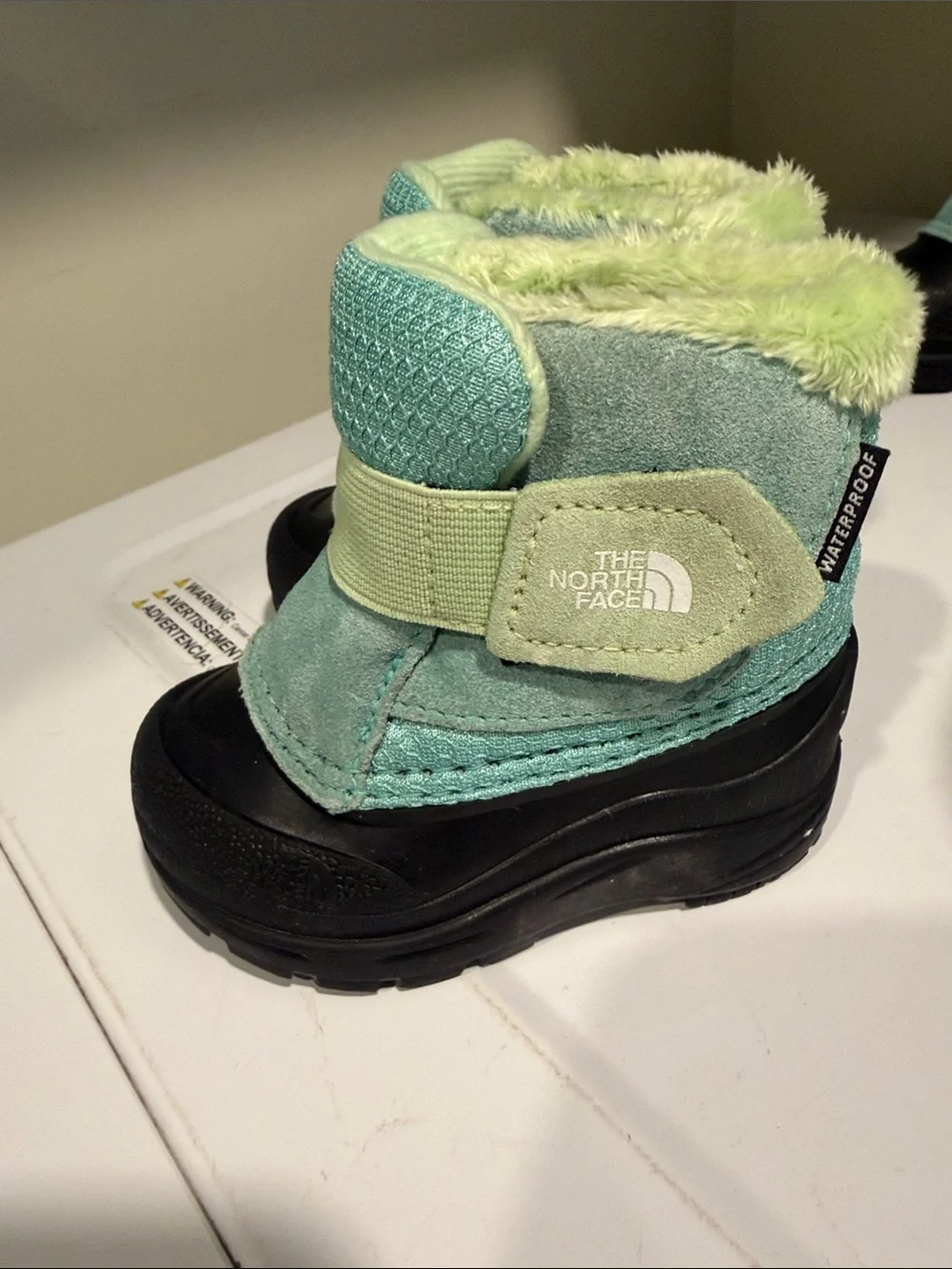 The North Face Kids Waterproof Boots in Mint Green and Black